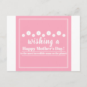 Mothers Day Card, best mum ever Postcard
