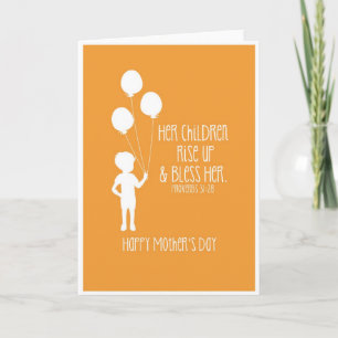 Mother's Day Card Bible Verse Boy Silhouette