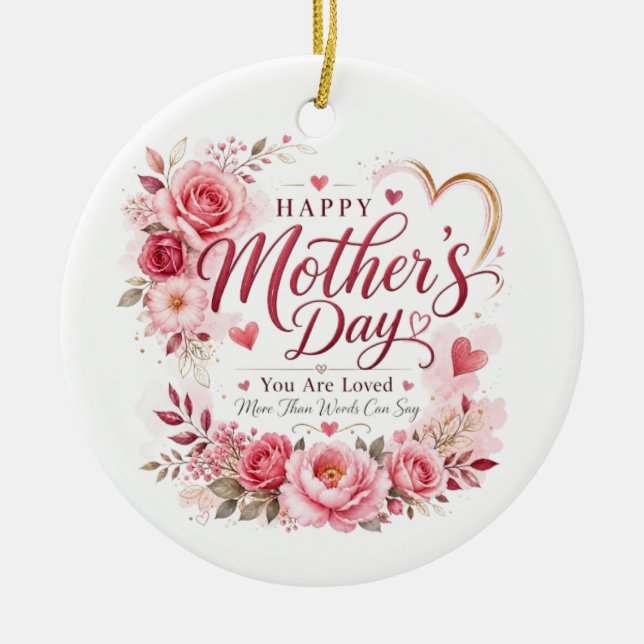 Mothers Day Card Ceramic Tree Decoration (Front)