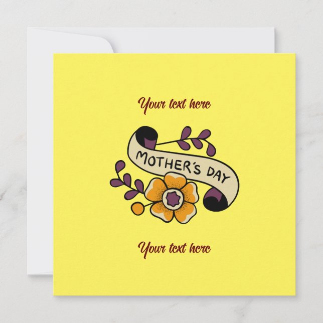 Mother's Day card - customise the words (Front)