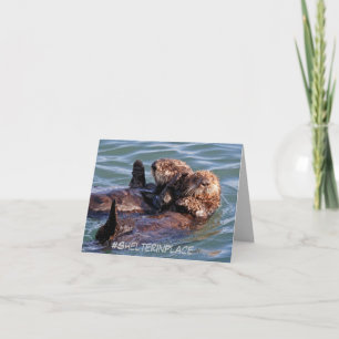 Mother's Day card featuring sea otter family