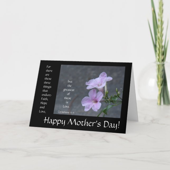 Mother's Day Card, floral, bible verse about love Card (Front)