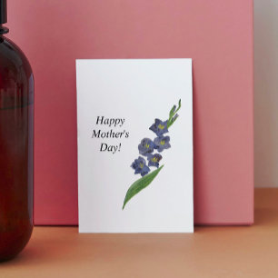 Mother's Day card floral watercolor lily purple