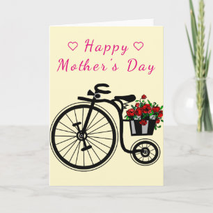 Mother's Day Card Flowers Bike - Painting