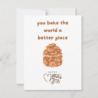 Mother's Day Card For Bakers , Baking Cookies