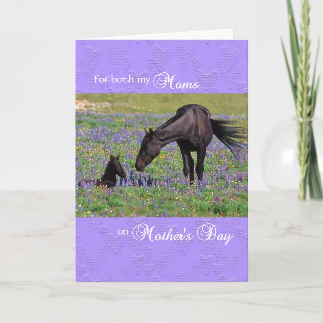 Mother's Day Card for both Moms - Mare with Foal (Front)