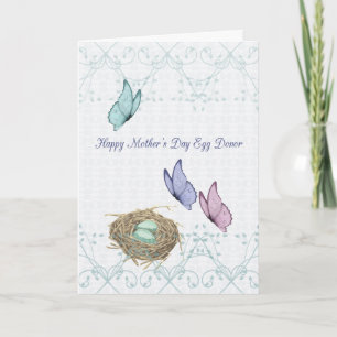 Mother's Day Card for Egg Donor Butterflies & Nest