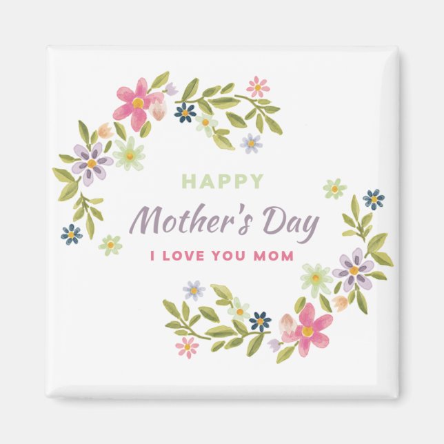Mothers Day Card For Friend Pretty Pink Flowers Magnet (Front)