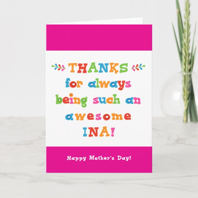 Mother's Day Card for Ina (Front)