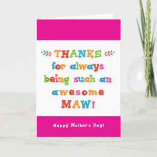 Mother's Day Card for Maw
