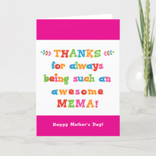 Mother's Day Card for Mema