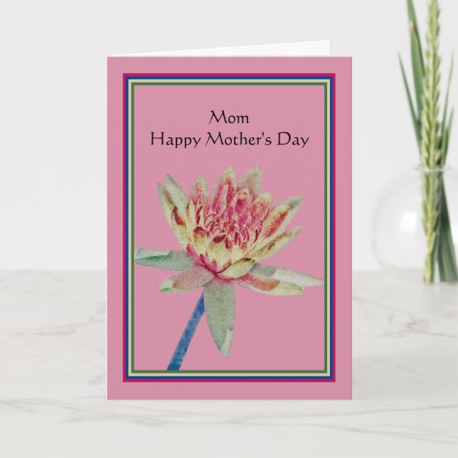 Mother's Day Card for Mum with Water Lily (Front)