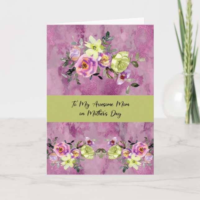 Mother's Day Card for Your Mum with Flowers (Front)