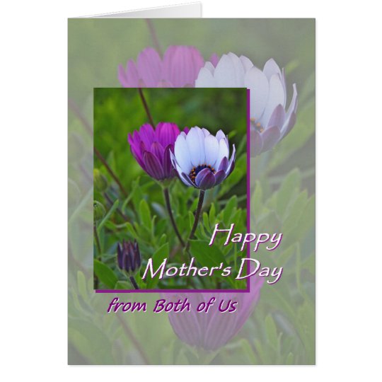 Mother's Day card, from Both of Us, purple flowers Card