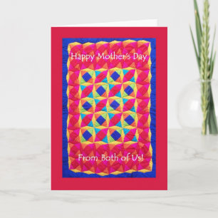 Mother's Day Card 'from Both of Us' -  Quilt
