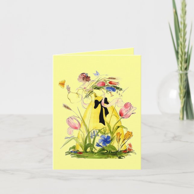 MOTHER'S DAY CARD ~ LADY REACHING4 BUTTERFLY (Front)