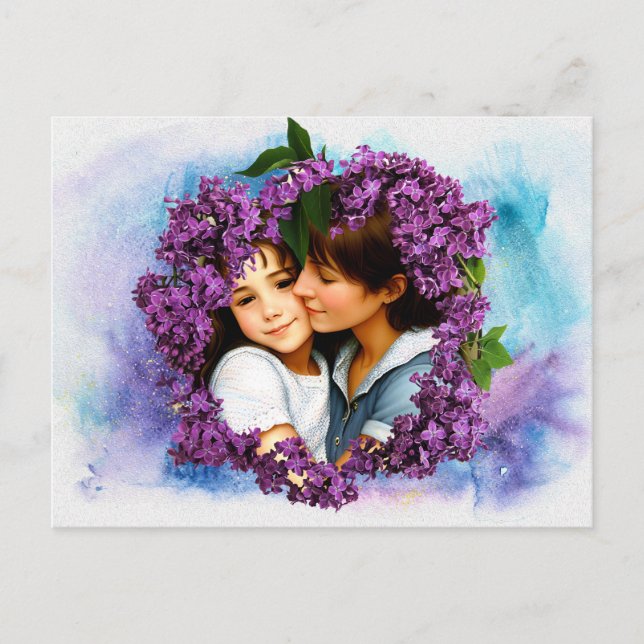 Mothers Day Card Lilacs Personalised Photo Frame (Front)