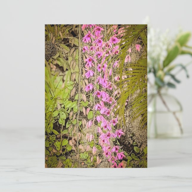 Mother's Day Card Pink Orquids (Standing Front)