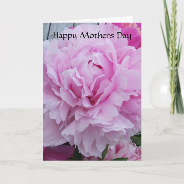 Mothers Day Card Pink Peonies / Peony Flowers (Front)