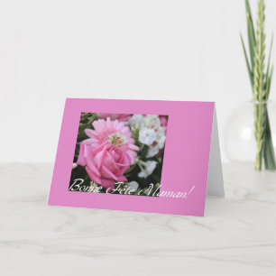 mother's day card pink rose french
