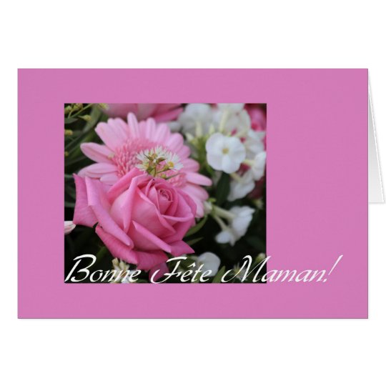 mother's day card pink rose french