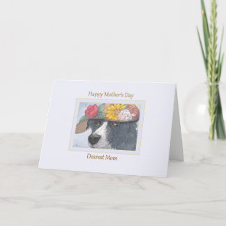 Mothers Day Card - Sheepdog in a hat
