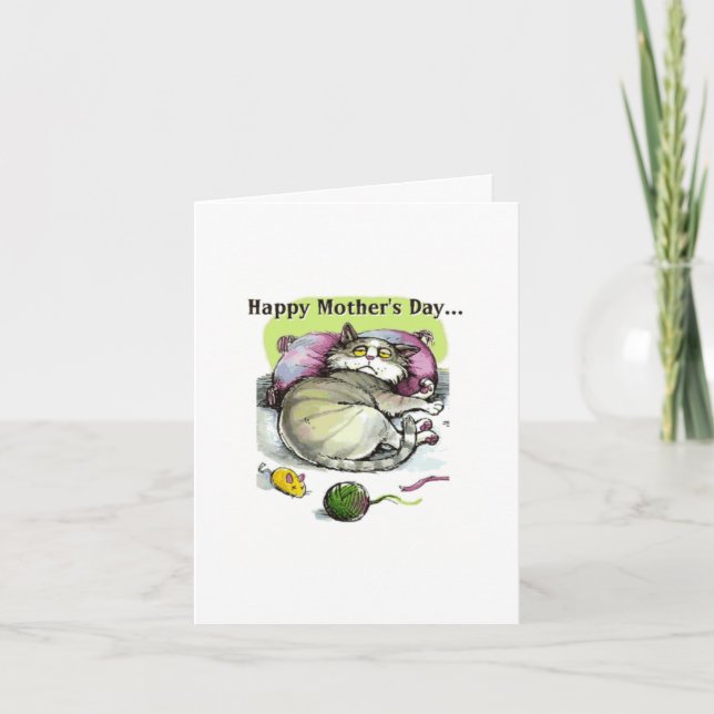Mother's Day Card - Sleepy Cat (Front)