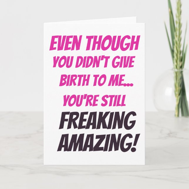 Mother's Day Card Stepmom card Bonus Mom card (Front)