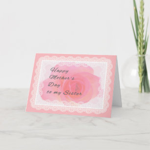 Mother's Day Card to Sister Pink Rose