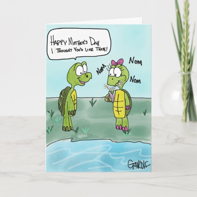 Mother's Day Card Turtle loves his mother (Front)