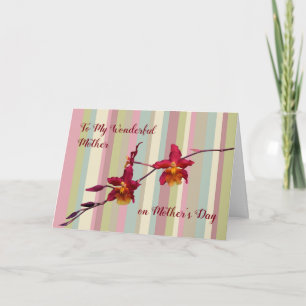 Mother's Day Card with Cranberry Orchids