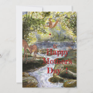 Mother's Day Card with Deer and Forest Friends