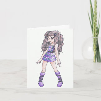 Mother's Day Card with Girl in Purple Dress