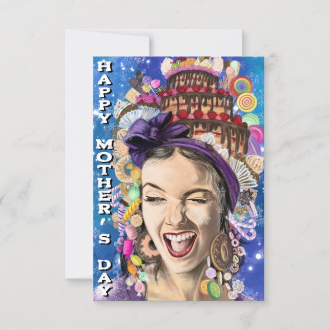 Mother's Day Card with Happy Woman - Funny (Front)
