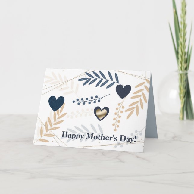 Mother's Day Card with Hearts (Front)