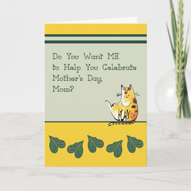 Mother's Day Card with Humourous Cat (Front)