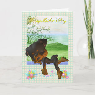 Mother's Day Card, with little Rottweiler dog Card