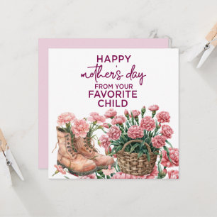 Mother's Day card with Pink Carnation