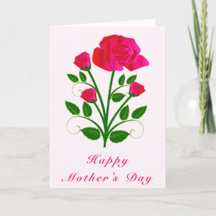 Mother's Day Card with Pink Roses