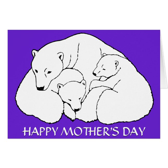 Mother's Day Cards Polar Bear Greeting Card (Front Horizontal)