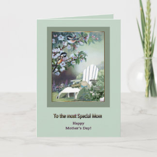 Mother's day cart with Chickadees Card