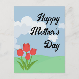 Mother's Day cartoon tulip colourful Postcard