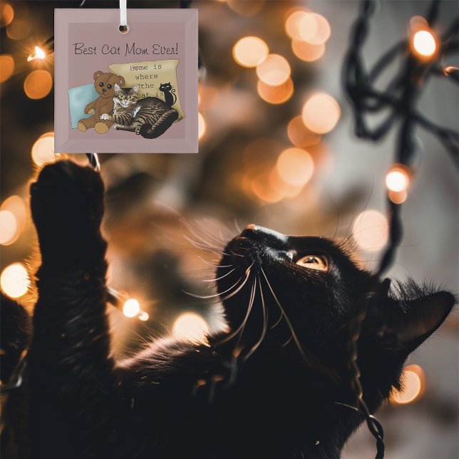 Mother's Day Cat Glass Tree Decoration (Creator Uploaded)