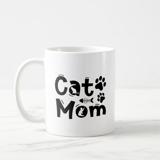 Mother's Day Cat Mom Coffee Mug (Left)