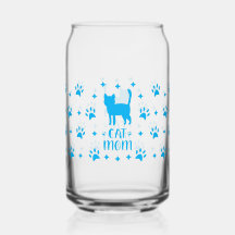 Mothers Day Cat Mum Can Glass
