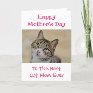Mother's Day Cat Mum World's Best Ever Pet Photo Holiday Card