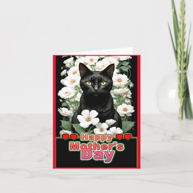 mothers day cat thank you card (Front)