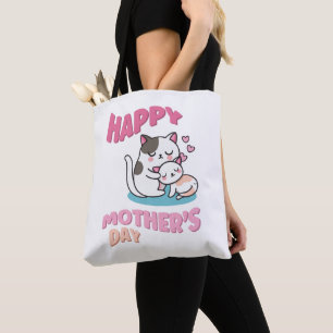 Mother's Day cats, kawaii style Tote Bag