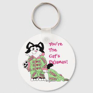 Mother's Day Cat's Pyjamas Cute Cat Key Chain