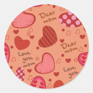 Mother's Day Celebration Pattern Classic Round Sticker